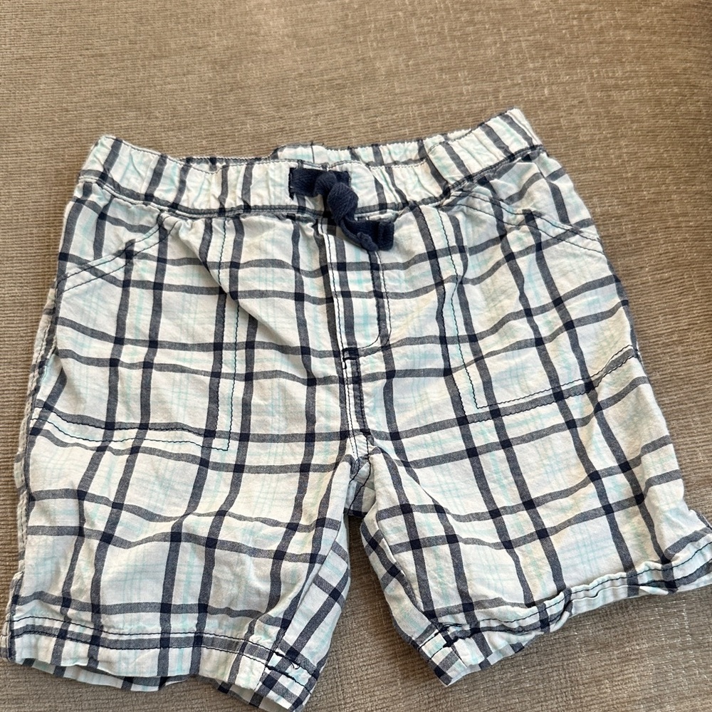 First Impressions Black and White Plaid Shorts